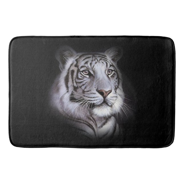 White Tiger Face Bath Mat (Front)