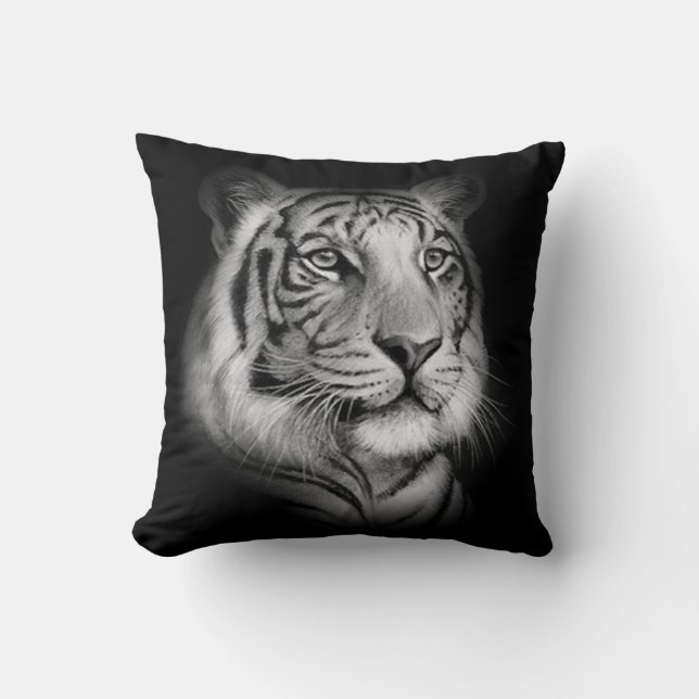 White Tiger Face Cushion (Front)