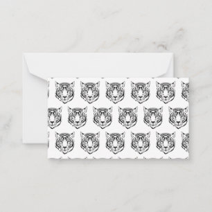 White Tiger Face Head Wild Animals Feline Lover Card