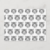 White Tiger Face Head Wild Animals Feline Lover