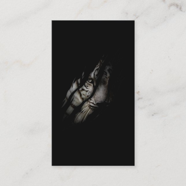 White Tiger Face Torn Claw Wild Safari Animal Cat Business Card (Front)