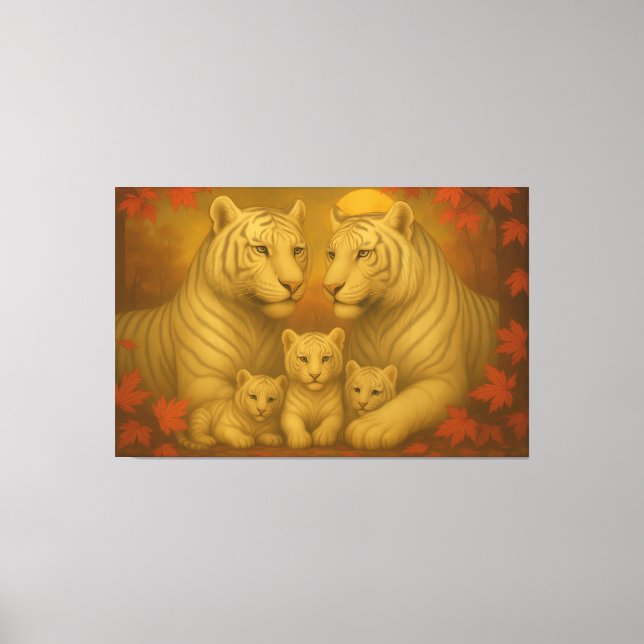White Tiger Family – Ultra Premium Fine Art Canvas (Front)