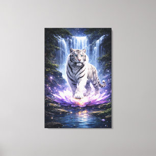 White Tiger Fantasy Art   Man Jiang Hong Art Serie Canvas Print