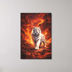 White Tiger Fantasy Art   Man Jiang Hong Art Serie Canvas Print