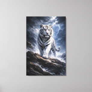 White Tiger Fantasy Art   Man Jiang Hong Art Serie Canvas Print