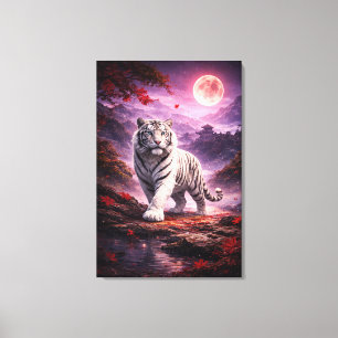 White Tiger Fantasy Art   Man Jiang Hong Art Serie Canvas Print