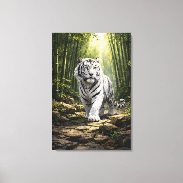 White Tiger Fantasy Art | Man Jiang Hong Art Serie Canvas Print (Front)