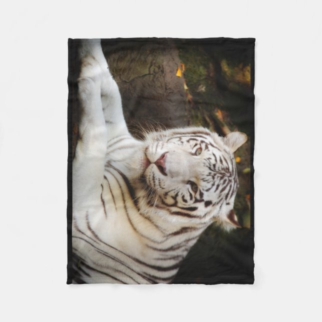 White Tiger Fleece Blanket (Front)