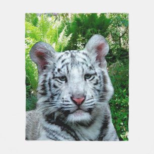 White Tiger Fleece Blanket