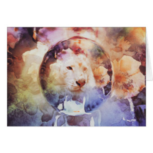 White Tiger Floral Bubble Grunge