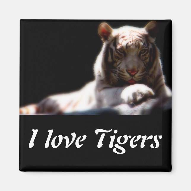 White Tiger Fridge Magnet (Front)