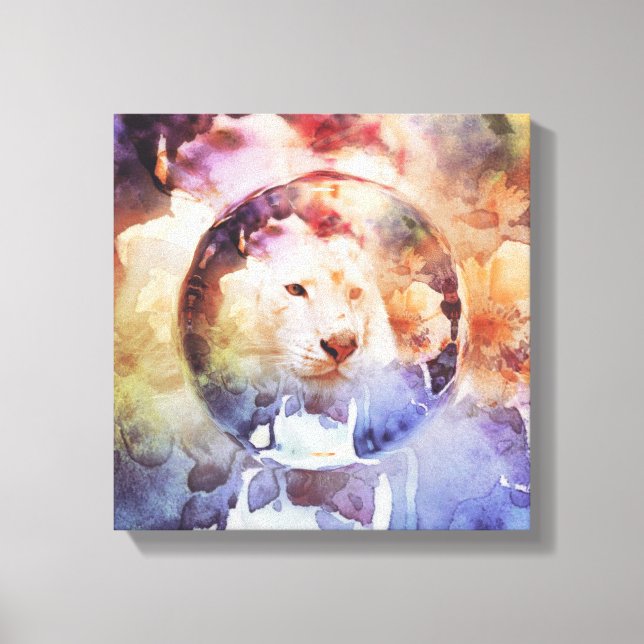 White Tiger Grunge Canvas Print (Front)