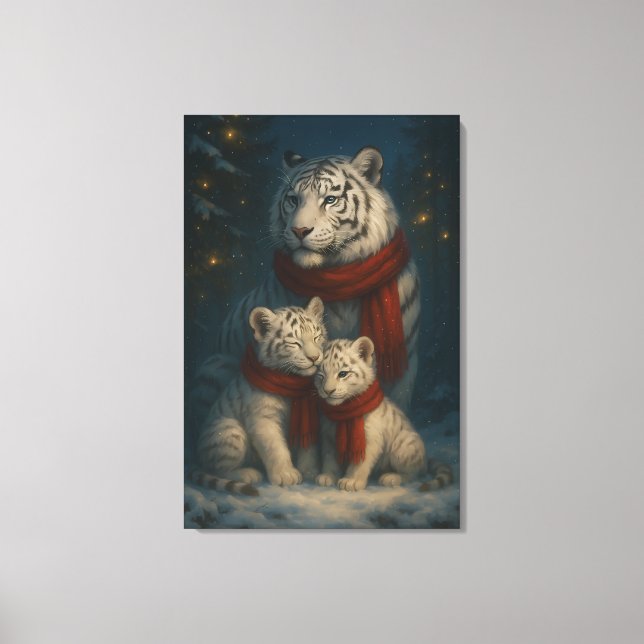 White Tiger – Guardian of Light – ManJiangHong Art Canvas Print (Front)