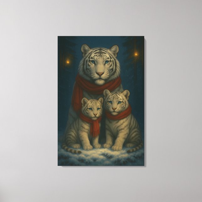 White Tiger – Guardian of Light – ManJiangHong Art Canvas Print (Front)