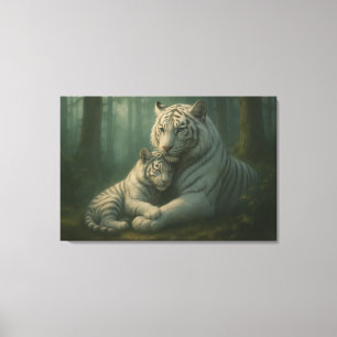 White Tiger – Guardian of Light – ManJiangHong Art Canvas Print