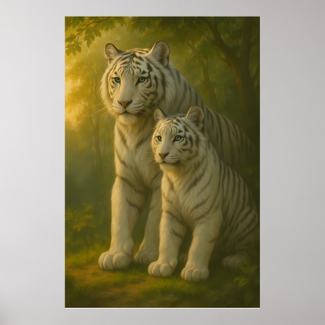 White Tiger – Guardian of Light – ManJiangHong Art Poster (Front)