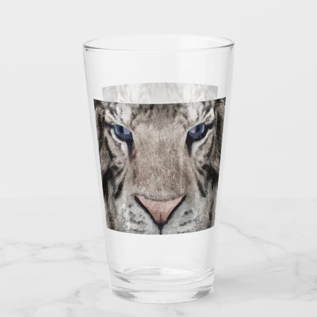 White Tiger Head  Glass (Front)