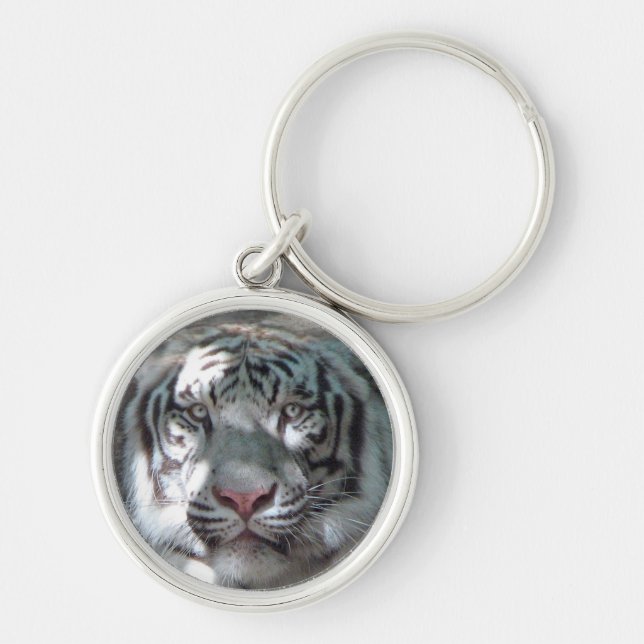 White Tiger Head Key Ring (Front)