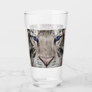 White Tiger Head Wildlife Aesthetic Glass