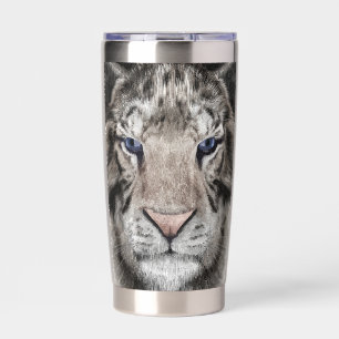 White Tiger Head Wildlife Aesthetic Insulated Tumbler