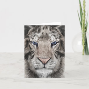 White Tiger Head Wildlife Aesthetic Note Card
