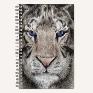 White Tiger Head Wildlife Aesthetic Notebook