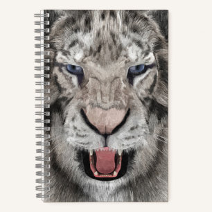 White Tiger Head Wildlife Aesthetic Notebook