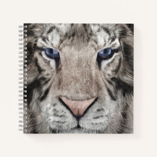 White Tiger Head Wildlife Aesthetic Notebook