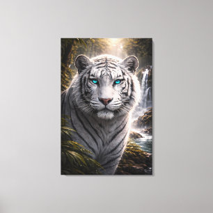 White Tiger in Motion – ManJiangHong Art Series Canvas Print