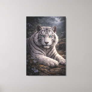 White Tiger in Motion – ManJiangHong Art Series Canvas Print