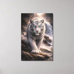 White Tiger in Motion – ManJiangHong Art Series Canvas Print