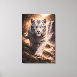 White Tiger in Motion – ManJiangHong Art Series Canvas Print