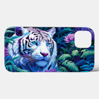 White Tiger in purple flowers