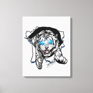 White Tiger jumping out!!!! Canvas Print