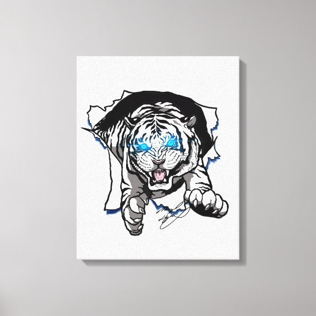 White Tiger jumping out!!!! Canvas Print (Front)