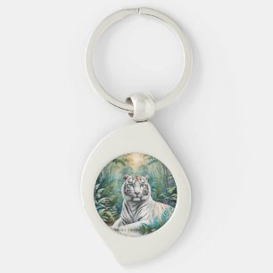 White Tiger Jungle Flora Key Ring