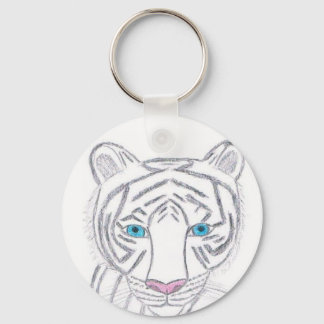 White Tiger Keychain by KellyMDesigns