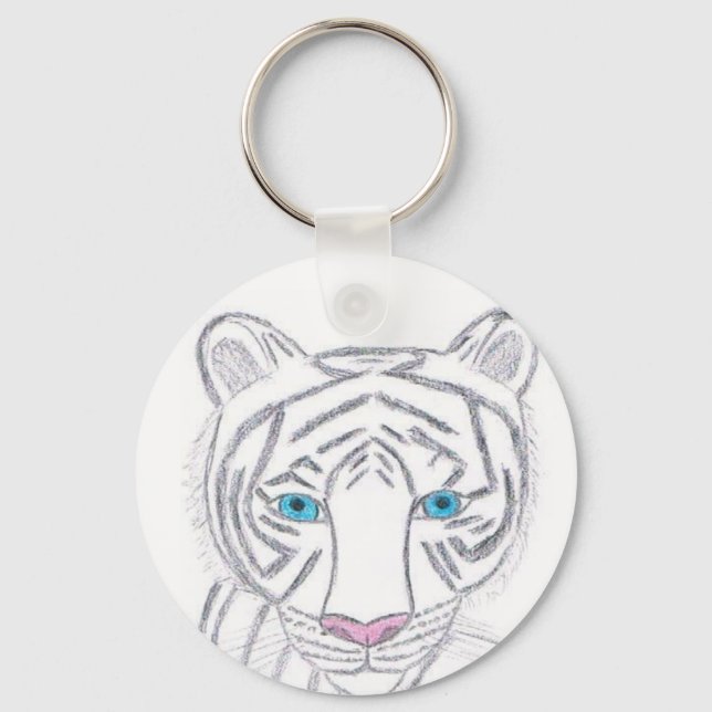 White Tiger Keychain by KellyMDesigns (Front)