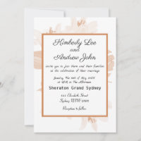 White Tiger Lilies Orange Blush Wedding Invitation