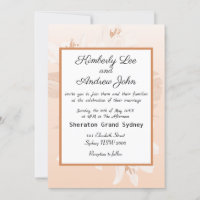 White Tiger Lilies Orange Blush Wedding Invitation