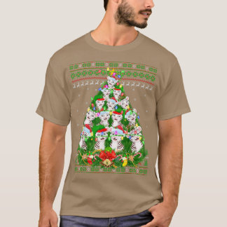 White Tiger Lover Xmas Light Ugly White Tiger Chri T-Shirt