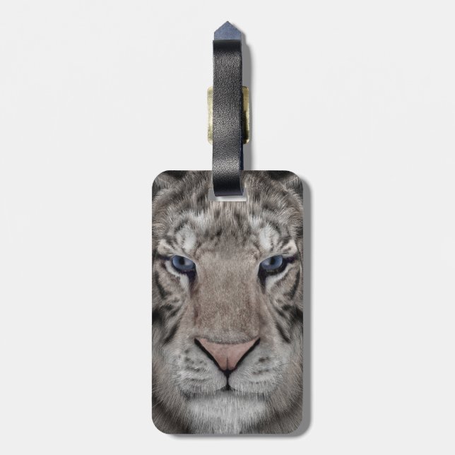 White Tiger Luggage Tag (Back Vertical)