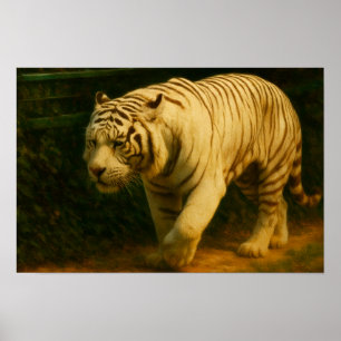 White Tiger Majesty – Stylised Wildlife Art Print
