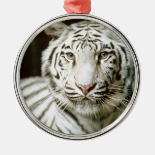 White Tiger Metal Tree Decoration