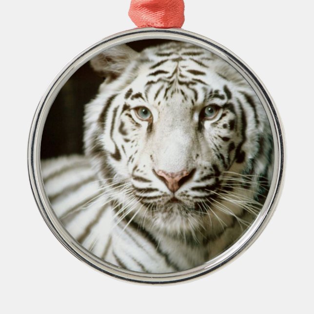 White Tiger Metal Tree Decoration (Front)