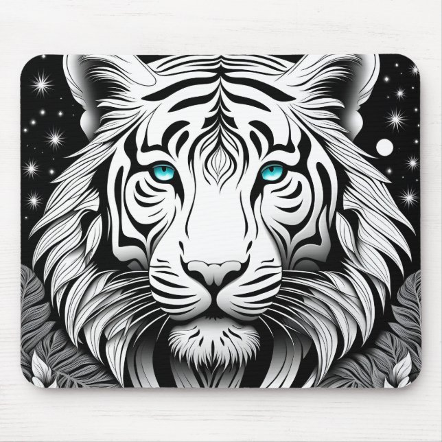 White Tiger Mouse Pad (Front)