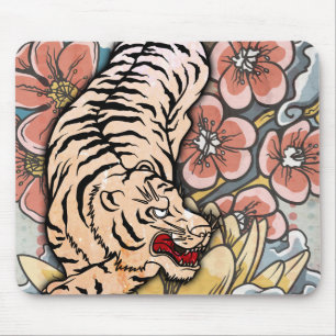 White Tiger Mouse Pad