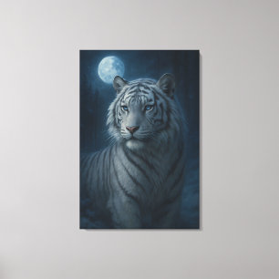 White Tiger – Mystical Fantasy Portrait – ManJiang Canvas Print