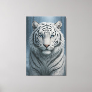 White Tiger – Mystical Fantasy Portrait – ManJiang Canvas Print