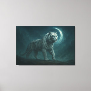 White Tiger – Mystical Fantasy Portrait – ManJiang Canvas Print